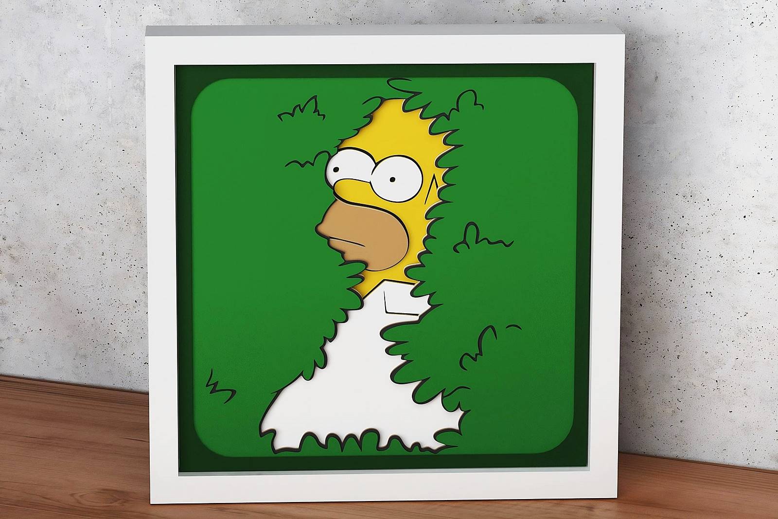 Homer in the Bush Shadow Box. File for cutting - LaserCraftum