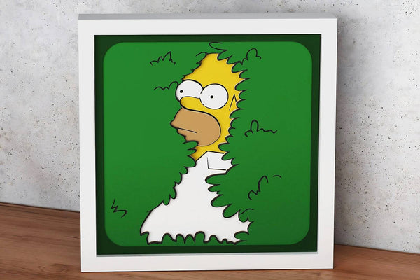 Homer in the Bush Shadow Box. File for cutting