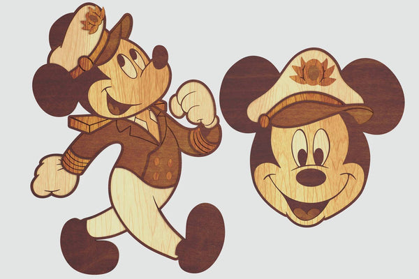 Mickey Mouse Captain Layered Design for cutting