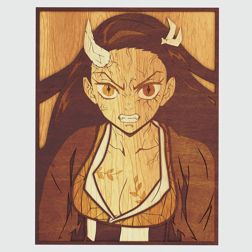 Nezuko Layout Nezuko in form of Demon Layered Design for cutting - LaserCraftum