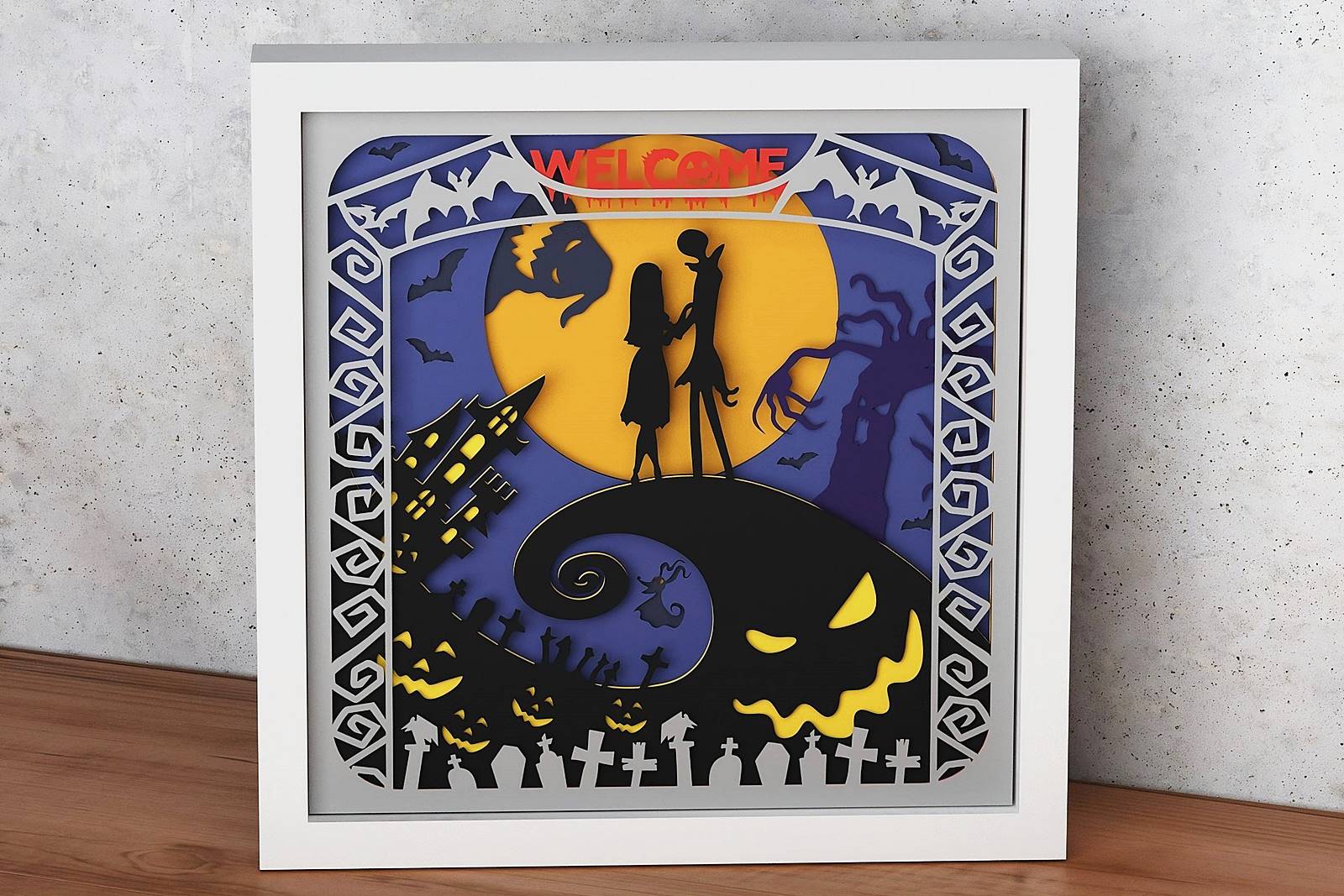 Nightmare Before Christmas Shadow Box. File for cutting - LaserCraftum