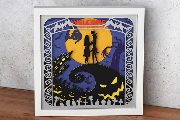Nightmare Before Christmas Shadow Box. File for cutting