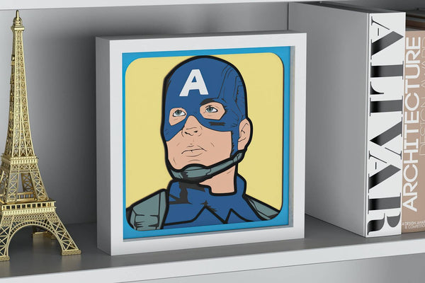 Captain America Shadow Box v2. File for cutting