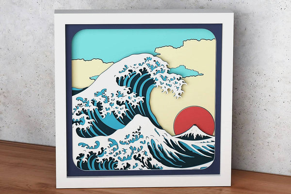 Great Wave Shadow Box. File for cutting