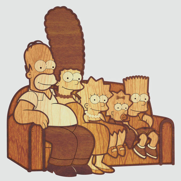 The Simpsons on Couch Layered Design for cutting