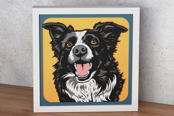 Border Collie Shadow Box. File for cutting