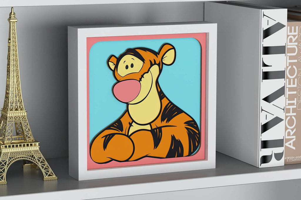 Tigger Shadow Tigger Shadow Box. File for cutting - LaserCraftum