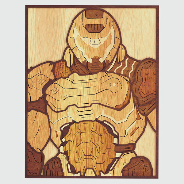 Dom3 Cut Out Doom Slayer Layered Design for cutting - LaserCraftum