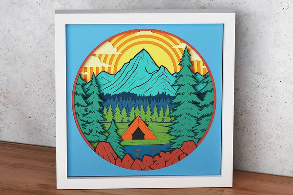 Mountains Shadow Box v4. File for cutting