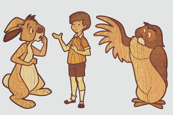 Christopher Robin, Owl and Rabbit Layered Design for cutting