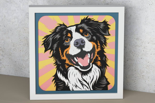 Australian Shepherd Shadow Box. File for cutting