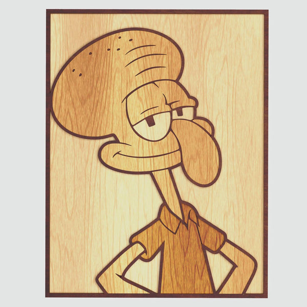 Squidward Portrait Layered Design for cutting