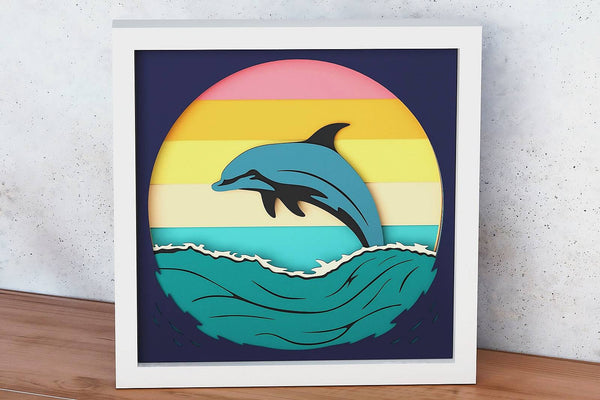 Dolphin Shadow Box. File for cutting