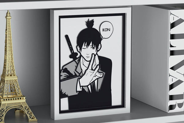 Manga Chainsaw Man Shadow Box. File for cutting