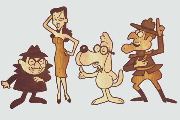 Natasha, Boris, Dudley, Mr. Peabody Layered Design for cutting