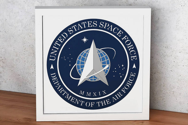 US Space Force Emblem Shadow Box. File for cutting