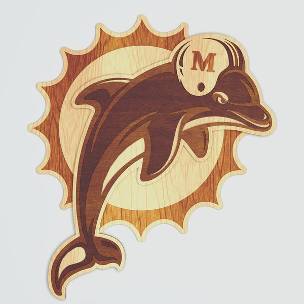 Miami Dolphins Logo v2 Layered Design for cutting