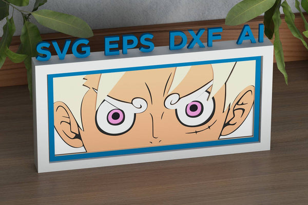 Luffy Gear 5 Eyes Shadow Box. File for cutting