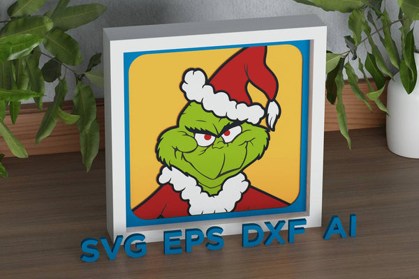 Grinch Shadow Box. File for cutting