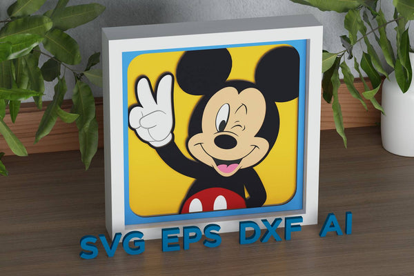 Mickey Mouse Shadow Box. File for cutting