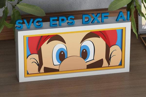 Super Mario Eyes Shadow Box. File for cutting