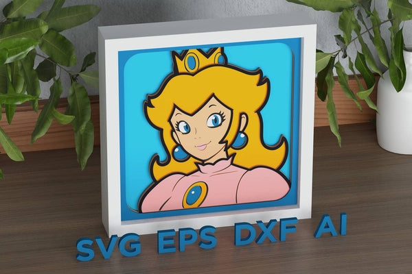Princess Peach Shadow Box. File for cutting