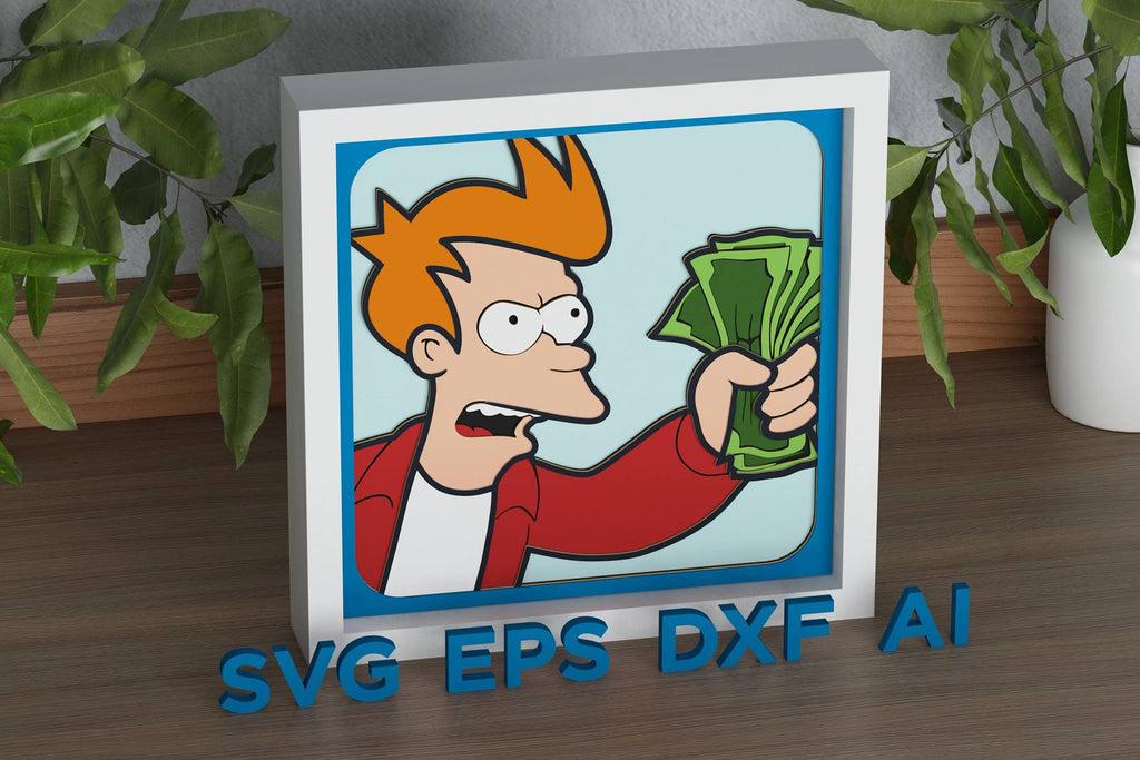 Fry Shadow Fry meme Shadow Box. File for cutting - LaserCraftum