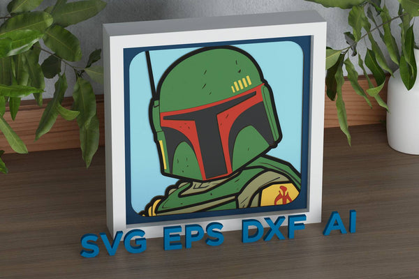 Boba Fett Shadow Box. File for cutting