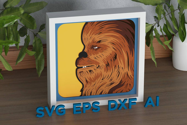 Chewbacca Shadow Box. File for cutting