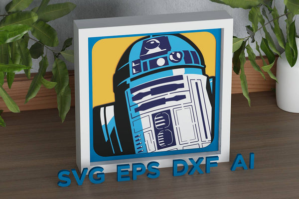 R2-D2 Shadow Box. File for cutting