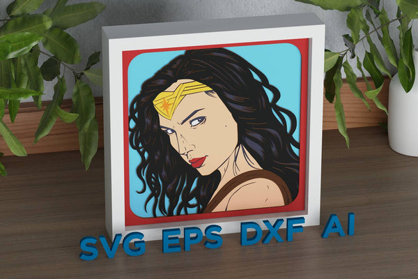 Wonder Woman Shadow Box. File for cutting