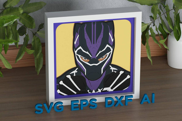 Black Panther Shadow Box. File for cutting