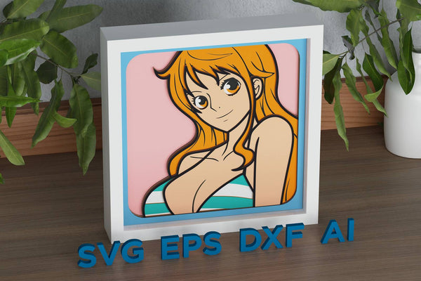 Nami (One Piece) Shadow Box. File for cutting