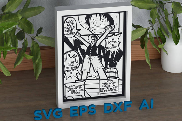 Manga One Piece Shadow Box. File for cutting