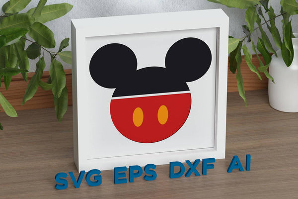 Mickey Logo Shadow Box. File for cutting