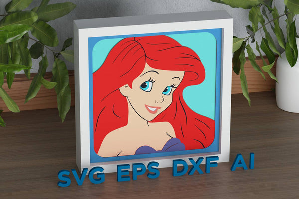 Little Mermaid Shadow Box. File for cutting