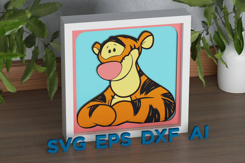 Tigger Shadow Tigger Shadow Box. File for cutting - LaserCraftum