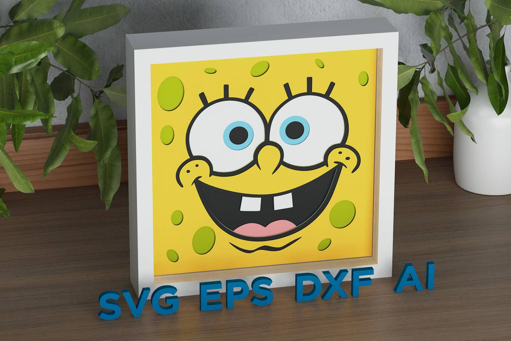 Spongebob Filing Document SpongeBob Shadow Box. File for cutting - LaserCraftum
