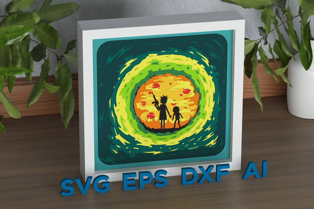 Shadow Rick Rick And Morty Shadow Box. File for cutting - LaserCraftum