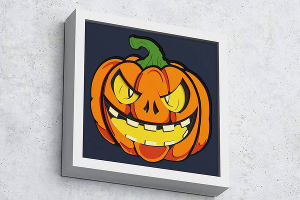 Halloween Pumpkin Shadow Box v2. File for cutting