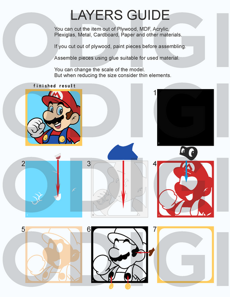 Mario Shadow Box. File for cutting
