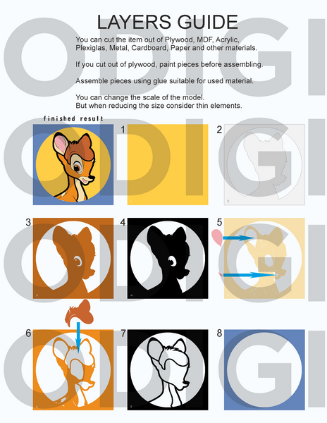 Bambi Shadow Box. File for cutting
