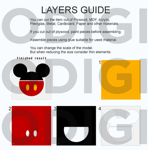 Mickey Logo Shadow Box. File for cutting