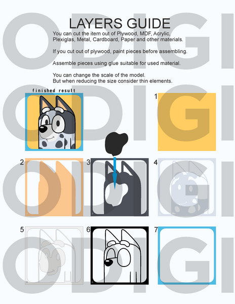 Bluey Shadow Box v3. File for cutting
