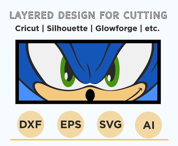 Sonic Eyes Shadow Box. File for cutting