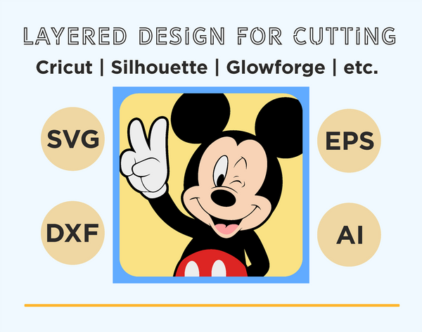 Mickey Mouse Shadow Box. File for cutting