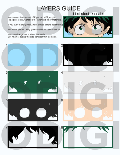 Izuku Midoriya Eyes Shadow Box. File for cutting