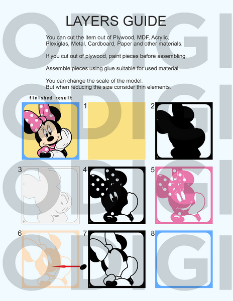 Minnie Mouse Shadow Box. File for cutting