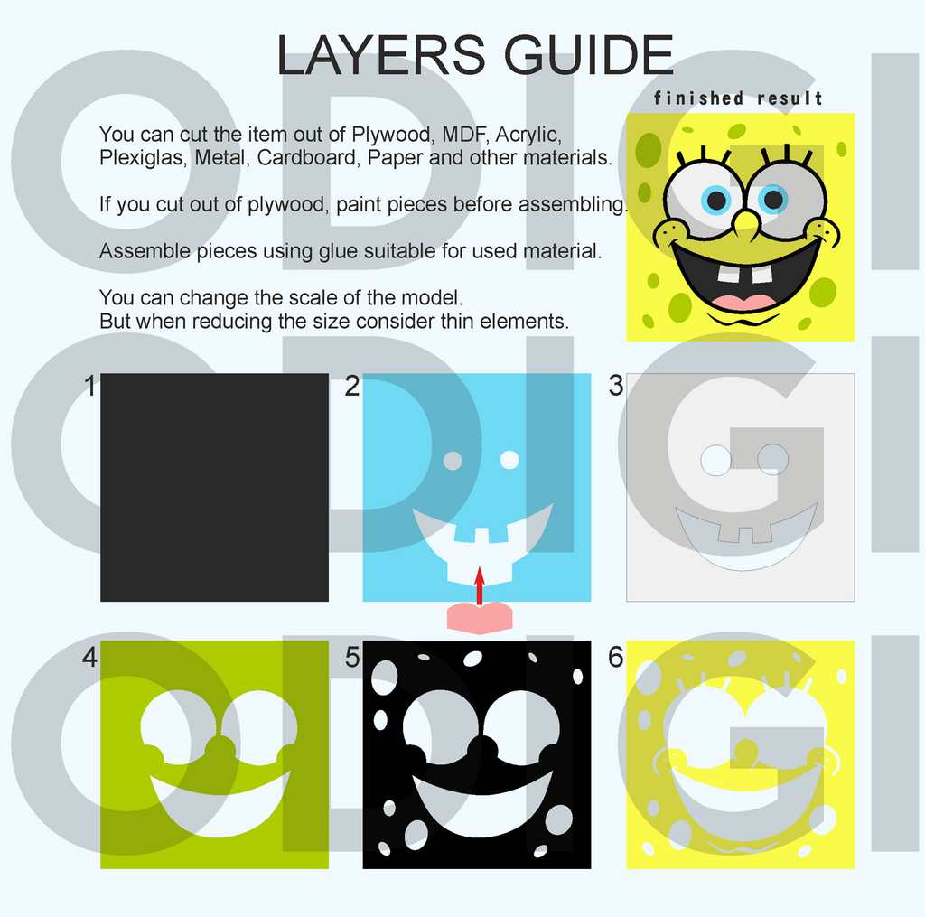 Spongebob Filing Document SpongeBob Shadow Box. File for cutting - LaserCraftum