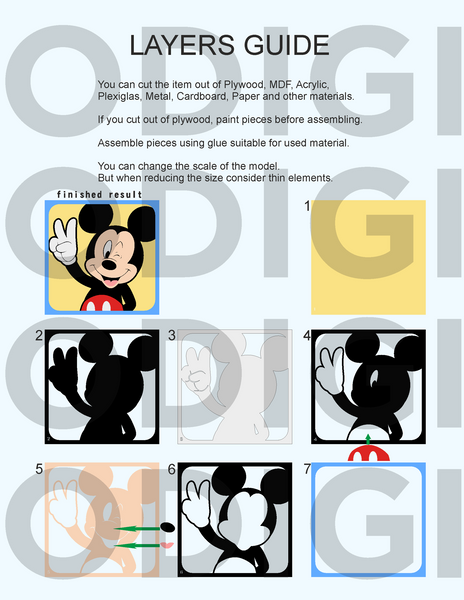 Mickey Mouse Shadow Box. File for cutting